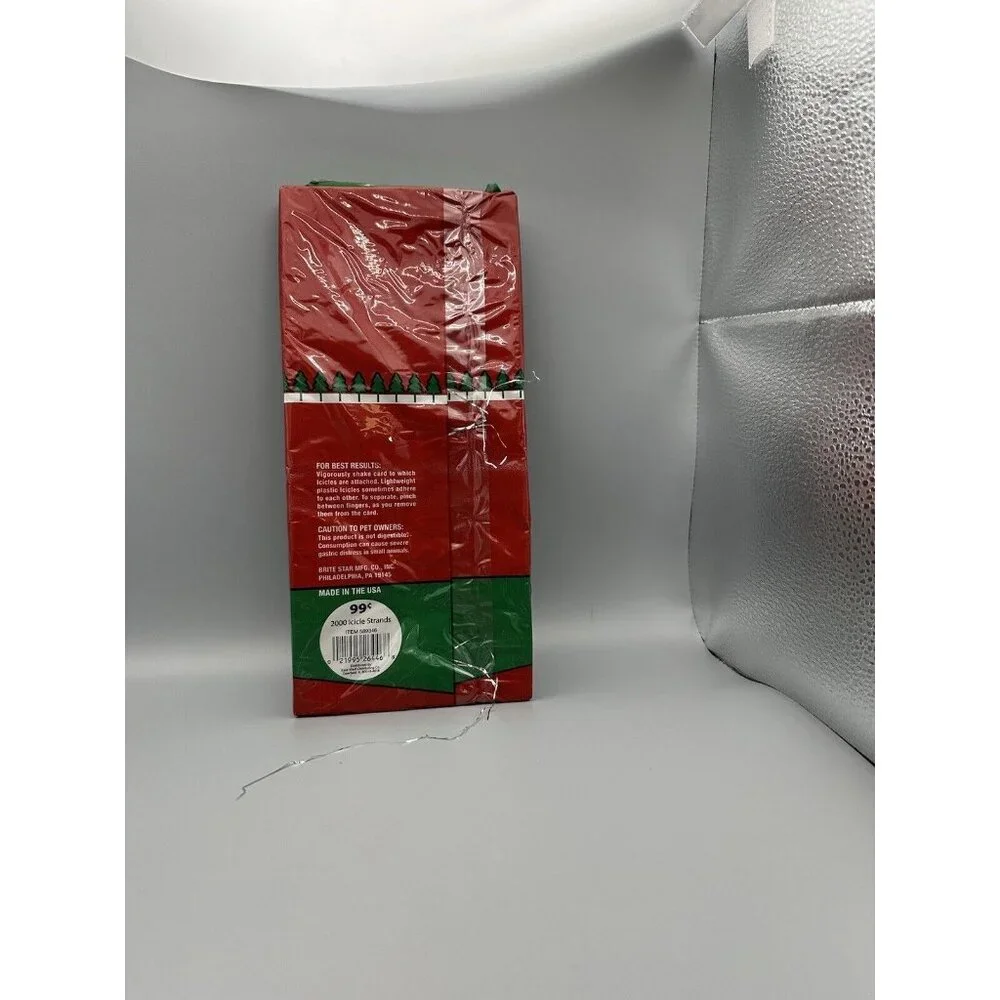 1‎ box Brite Star ICICLES 2000 strand SILVER 18 inches long NOS READ Christmas-2